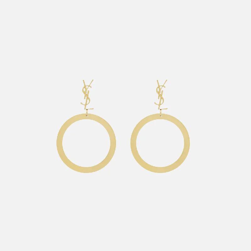 Discounted Jewelry For A Glamorous Look Saint Laurent Cassandre YS Hoop Earrings - Yellow Gold Discounted Jewelry For A Glamorous Look Saint Laurent Cassandre YS Hoop Earrings - Yellow Gold