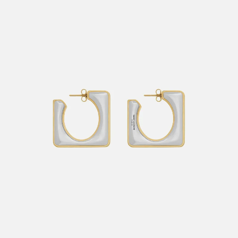 Personalized Jewelry Sale – Meaningful Gifts At Great Prices Saint Laurent Split Square Hoop Earrings - Palladium / Gold Personalized Jewelry Sale – Meaningful Gifts At Great Prices Saint Laurent Split Square Hoop Earrings - Palladium / Gold