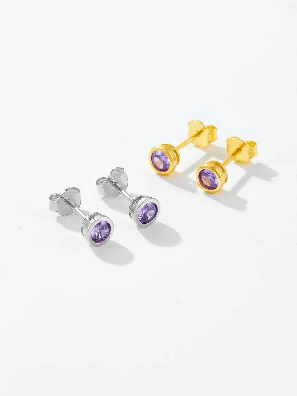 Luxury Jewelry At Unbeatable Discounts HGA Sterling Silver Inlaid Lavender Zircon Stud Earrings Luxury Jewelry At Unbeatable Discounts HGA Sterling Silver Inlaid Lavender Zircon Stud Earrings