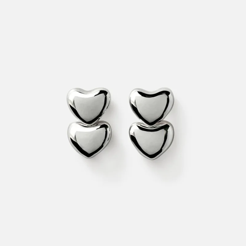 Timeless Elegance, Temporary Discounts – Act Fast Annika Inez Dual Voluptuous Heart Earrings - Silver Timeless Elegance, Temporary Discounts – Act Fast Annika Inez Dual Voluptuous Heart Earrings - Silver