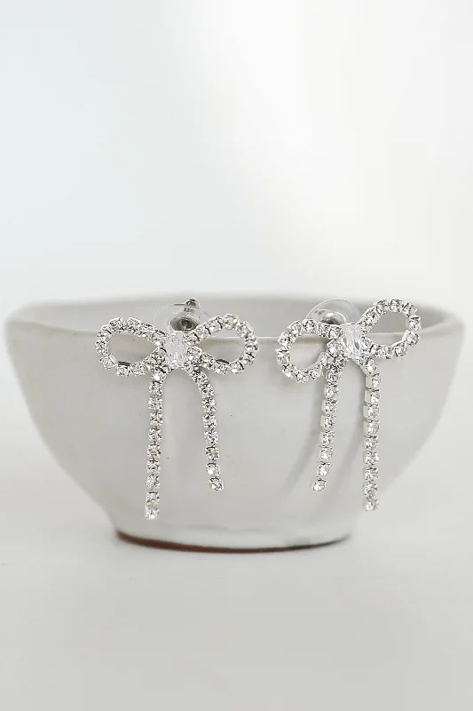 Anne Rhinestone Bow Earrings