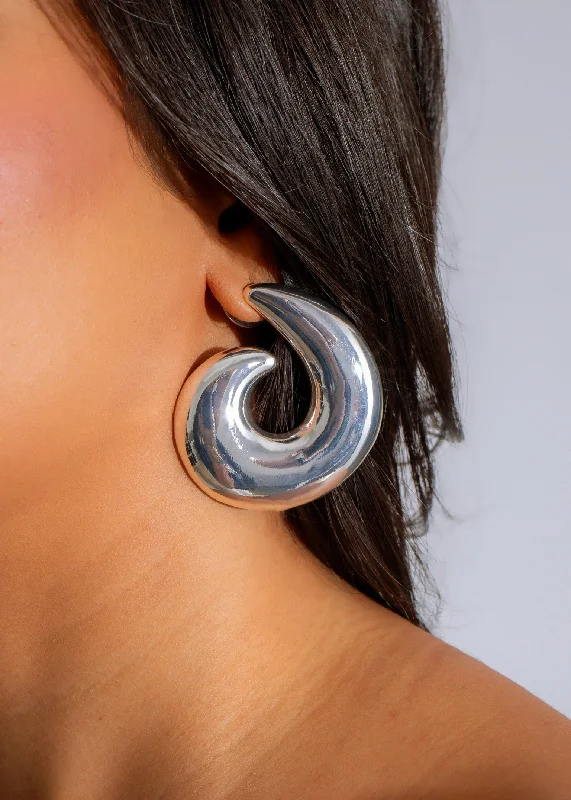 Aurora Swirl Earrings Silver