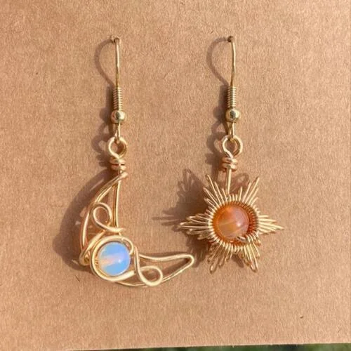 Stunning Jewelry At A Fraction Of The Price HGA Beaded Alloy Moon and Star Earrings
