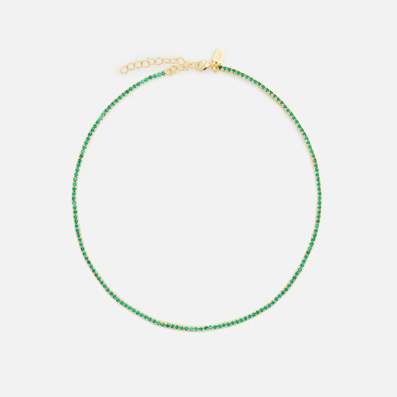 Crystal Haze Mini Serena Necklace - Green