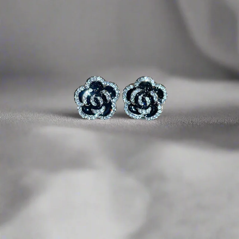 Seasonal Jewelry Sale – Upgrade Your Style Today HGA Crystal Black Rose Stud Earrings Seasonal Jewelry Sale – Upgrade Your Style Today HGA Crystal Black Rose Stud Earrings