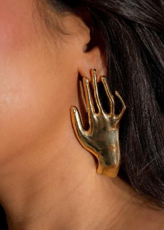 Creative Hands Earrings Gold