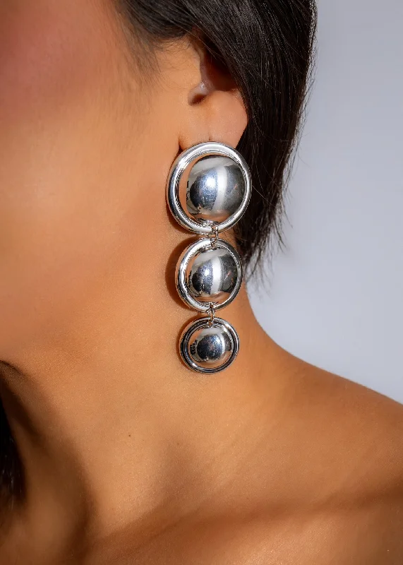 Double Elegance Earrings Silver