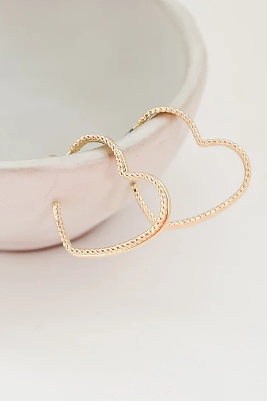 Gemma Gold Heart Hoop Earrings