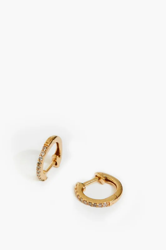 Discounted Jewelry For A Glamorous Look Gold and Pave Diamond Huggies