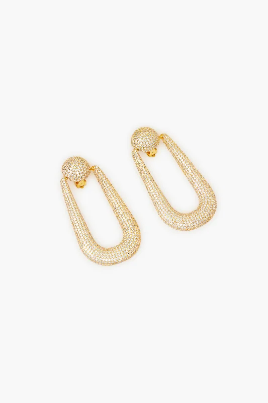 Luxury Jewelry Sale – Sparkle For Less Gold Brea Small Rhinestone Earrings