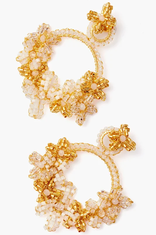 Affordable Gold-Plated Jewelry For Modern Fashion Gold Crochet Floral Earrings