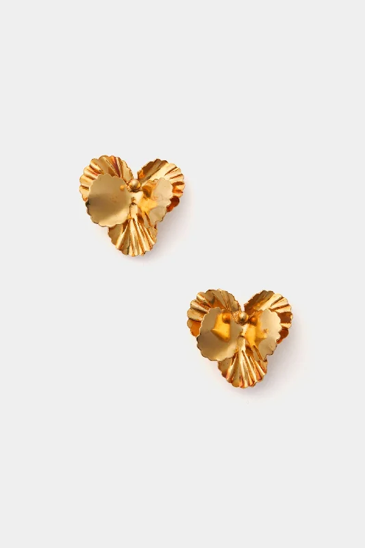 Make Your Outfit Shine With Discounted Jewelry Gold Pansy Earrings