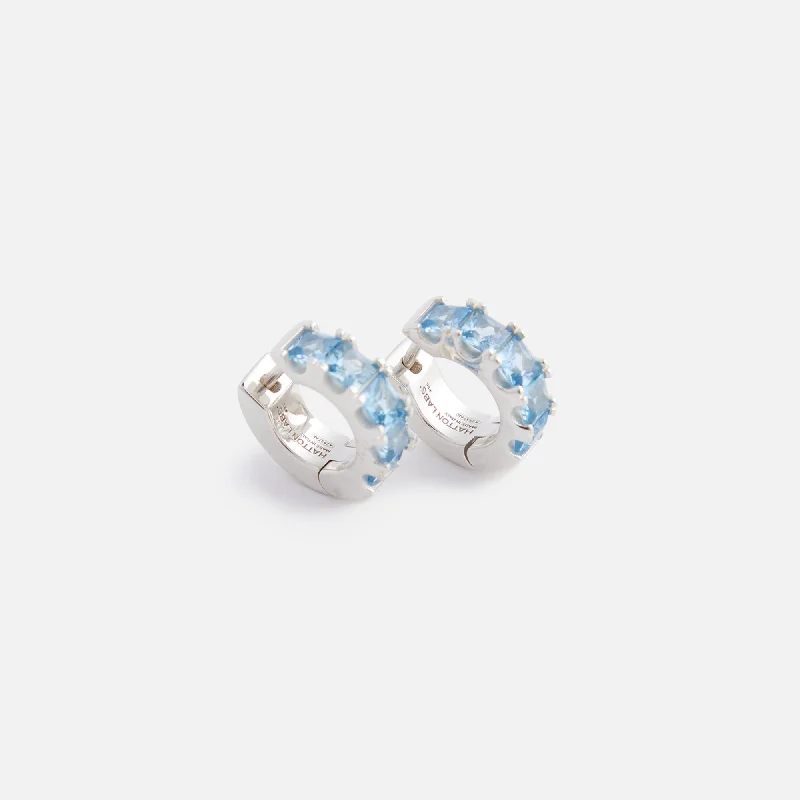 Shop Dazzling Jewelry At The Best Prices Hatton Labs Facet Hoop Earrings - Silver / Topaz Shop Dazzling Jewelry At The Best Prices Hatton Labs Facet Hoop Earrings - Silver / Topaz