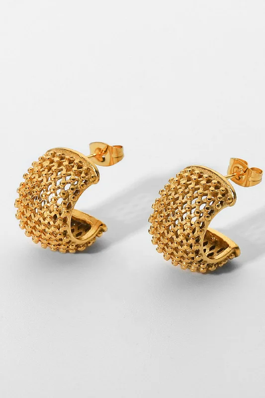 Premium Jewelry Now Available At Special Discounts Hot Girl Mesh Half Hoop Gold Earrings Premium Jewelry Now Available At Special Discounts Hot Girl Mesh Half Hoop Gold Earrings