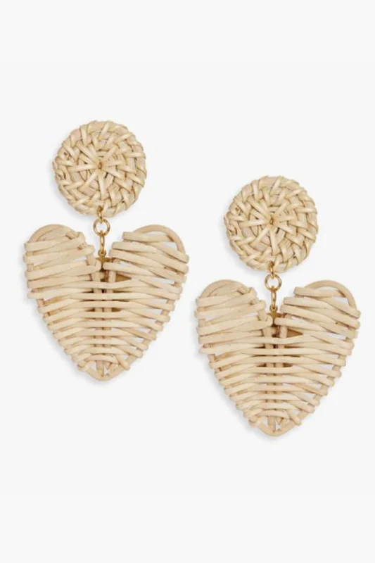 Huge Savings On Timeless Jewelry Collections Natural Rattan Hearts Earrings