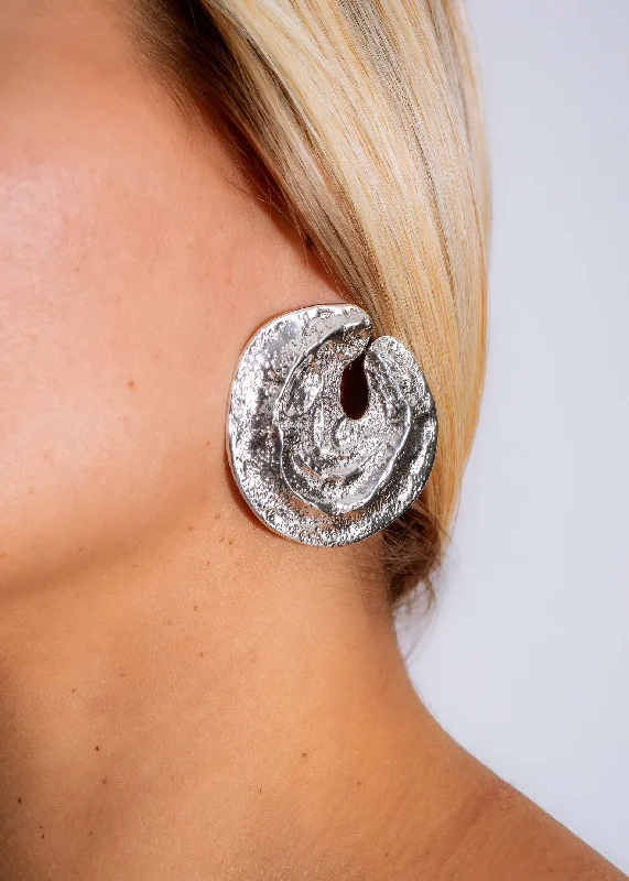 Onda Cuff Earrings Silver