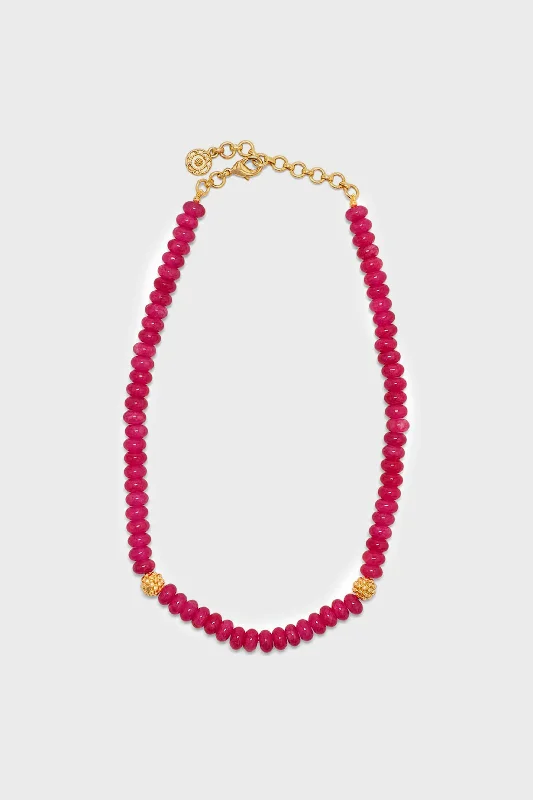 Peony Jade Berry Single Strand Necklace