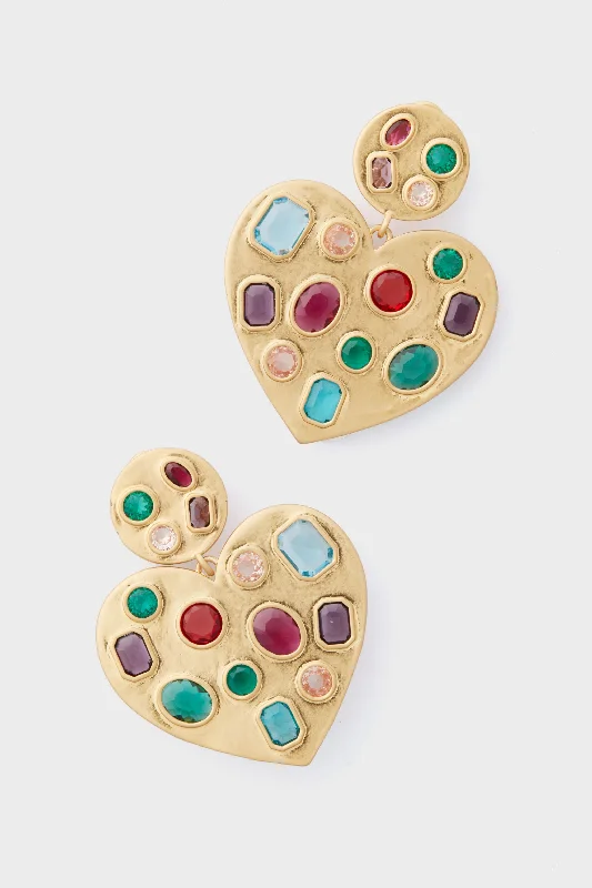 Handmade Pearl Jewelry For Timeless Elegance Rainbow Pop Heart Crystal Earrings