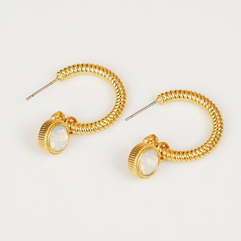 Flash Sale On Stunning Jewelry – Don't Miss Out HGA Rope Cat's Eye Stone C-Hoop Earrings Flash Sale On Stunning Jewelry – Don't Miss Out HGA Rope Cat's Eye Stone C-Hoop Earrings