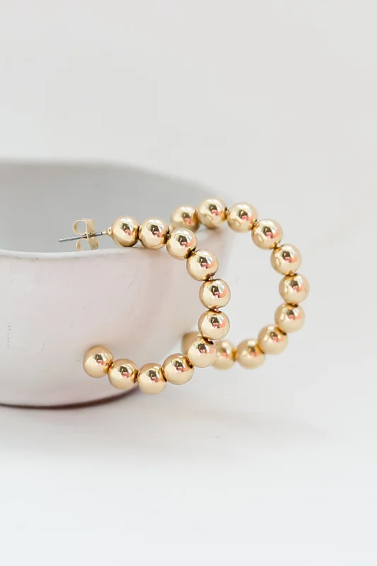 Skye Gold Ball Hoop Earrings