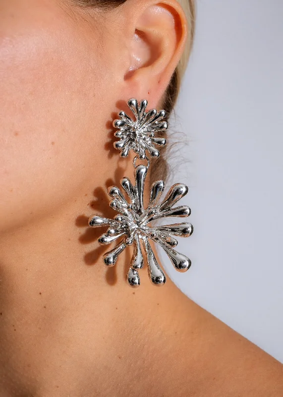 Solar Flare Earring Silver