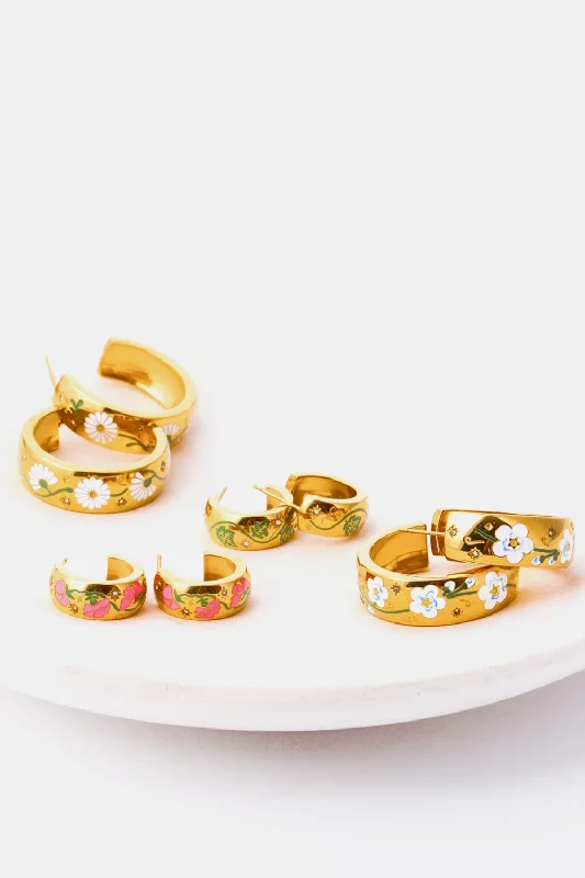 Trending Jewelry Styles Now At Limited-Time Discounts Hot Girl 18K Gold Plated Floral C- Hoop Earrings Trending Jewelry Styles Now At Limited-Time Discounts Hot Girl 18K Gold Plated Floral C- Hoop Earrings