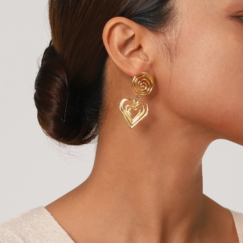 Shop Stylish Jewelry Now And Save Big HGA Twisted Heart Gold Statement  Earrings