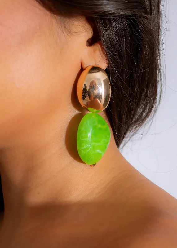 Swirl Earrings Green