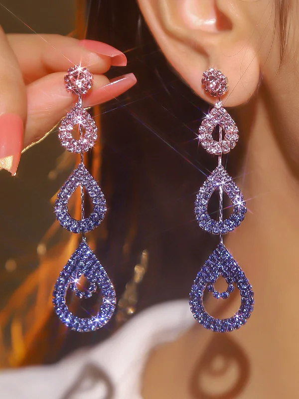 Ultra Sparkly Long Rhinestone Earrings