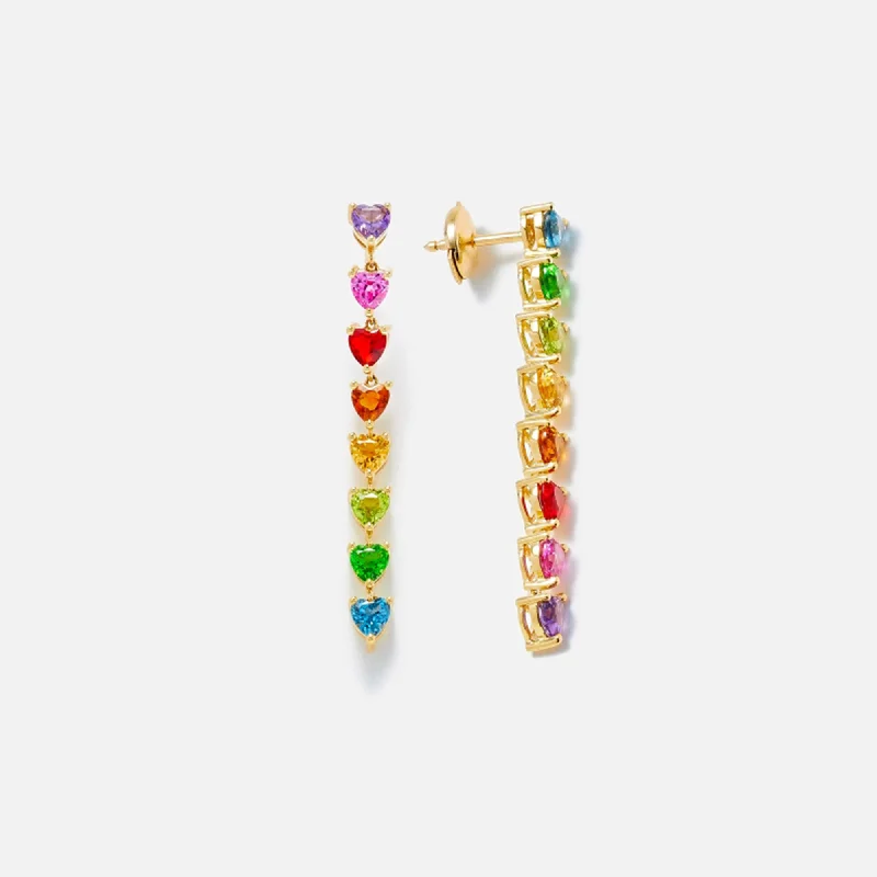 Flash Sale On Stunning Jewelry – Don't Miss Out Yvonne Leon L Amour Mini Heart Long Earrings - Yellow Gold / Multi Flash Sale On Stunning Jewelry – Don't Miss Out Yvonne Leon L Amour Mini Heart Long Earrings - Yellow Gold / Multi