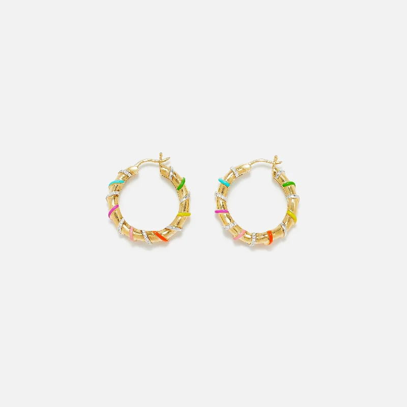 Personalized Jewelry Sale – Meaningful Gifts At Great Prices Yvonne Leon Paire De Creoles Twistees Rainbow Hoop Earrings - Multi Personalized Jewelry Sale – Meaningful Gifts At Great Prices Yvonne Leon Paire De Creoles Twistees Rainbow Hoop Earrings - Multi