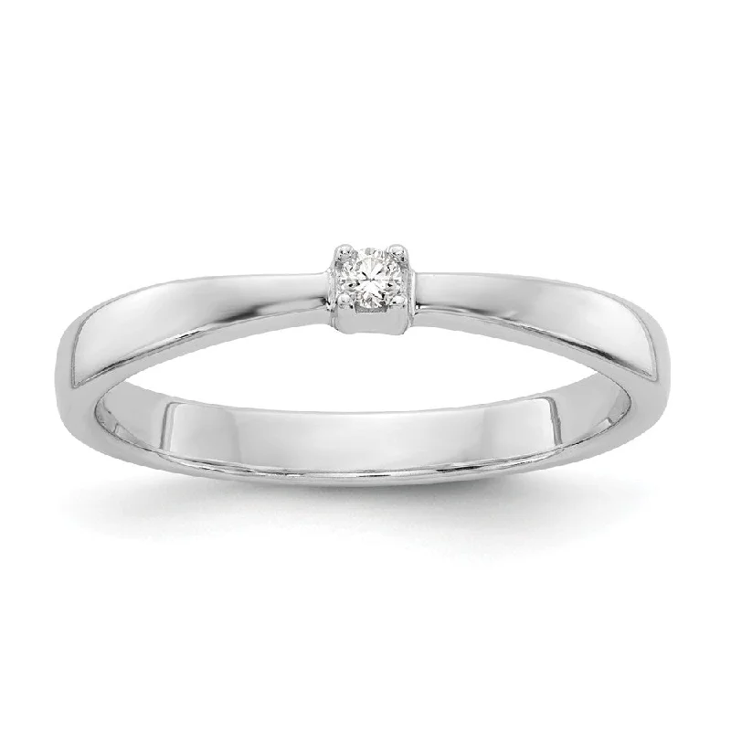 Affordable Gold-Plated Jewelry For Modern Fashion .03 Carat Diamond Solitaire Ring in Rhodium Plated Sterling Silver Affordable Gold-Plated Jewelry For Modern Fashion .03 Carat Diamond Solitaire Ring in Rhodium Plated Sterling Silver