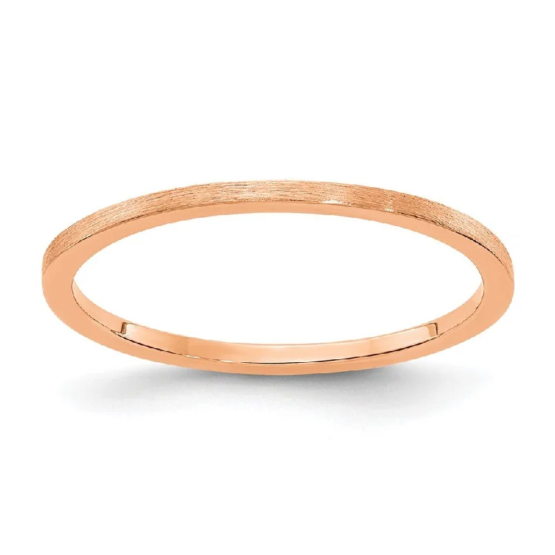 1.2mm 14k Rose Gold Flat Satin Stackable Band