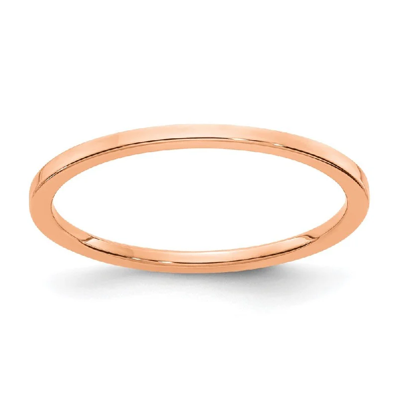 1.2mm 14k Rose Gold Polished Flat Stackable Band