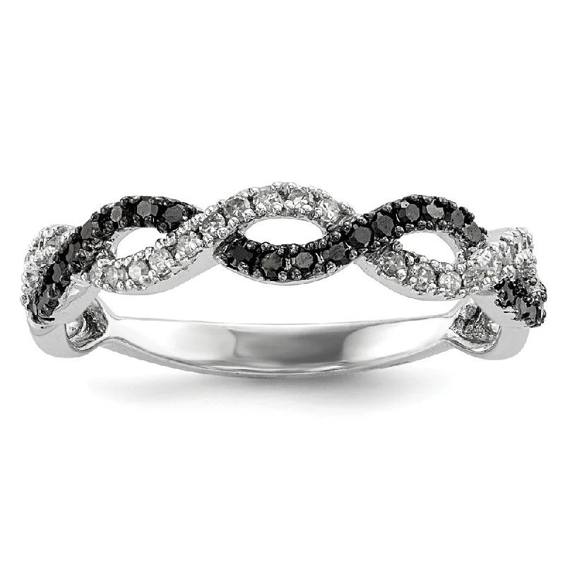 Bold And Beautiful Jewelry Now At Irresistible Prices 1/3 Ctw Black & White Diamond Twisted Ring in Sterling Silver