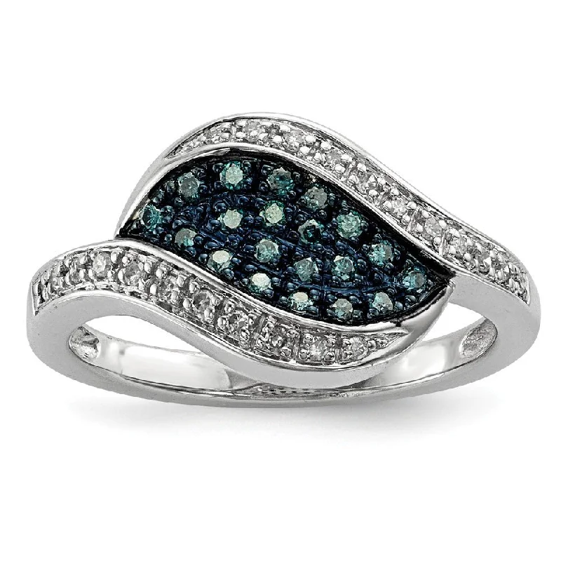 Limited-Time Jewelry Sale – Elegant Styles At Less 1/5 Ctw Blue & White Diamond Marquise Cluster Ring in Sterling Silver Limited-Time Jewelry Sale – Elegant Styles At Less 1/5 Ctw Blue & White Diamond Marquise Cluster Ring in Sterling Silver