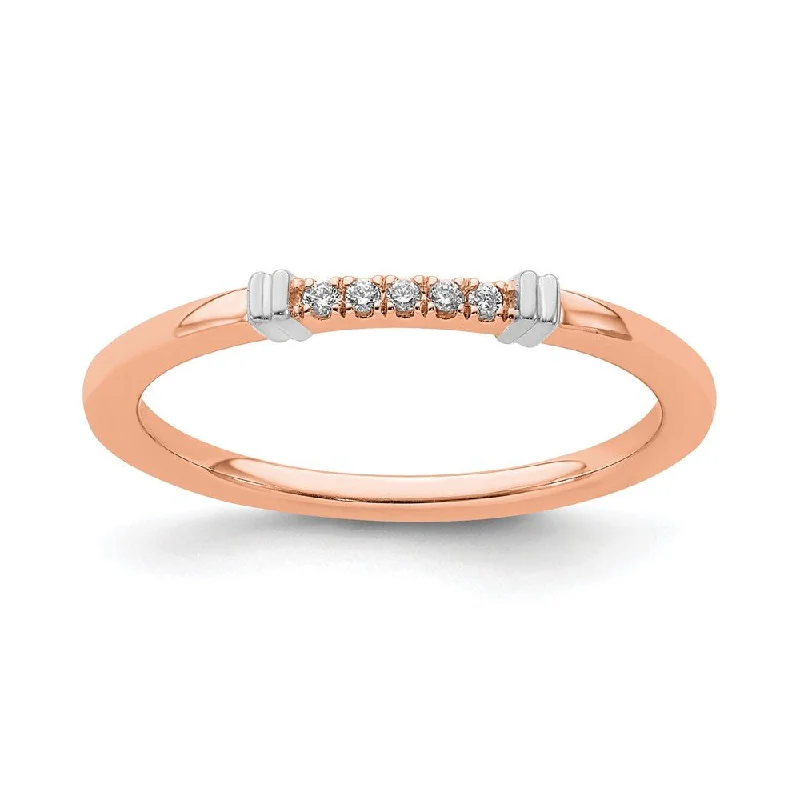 Elegant Jewelry, Exclusive Prices – Shop Now 1.5mm 14k Rose & White Gold .04 Ctw Diamond Stackable Band