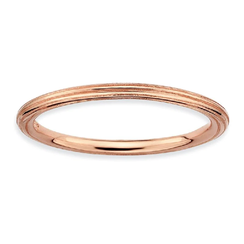 Fashion-Forward Jewelry At Exclusive Discounts 1.5mm Stackable 14K Rose Gold Plated Silver Simply Elegant Band