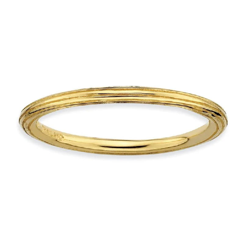 Your Perfect Accessory Now At The Best Price 1.5mm Stackable 14K Yellow Gold Plated Silver Simply Elegant Band