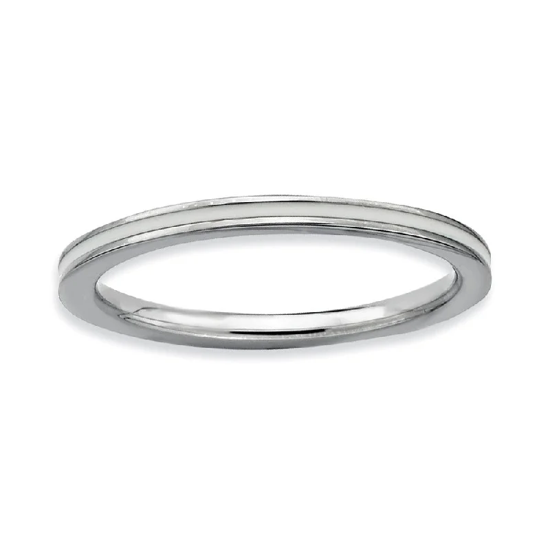 Limited-Time Jewelry Discounts – Shine Without The Splurge 1.5mm Sterling Silver Stackable White Enameled Band