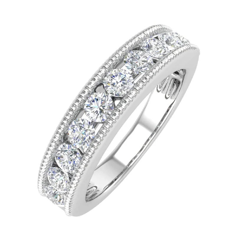 1 Carat Diamond Wedding Band Ring in Gold - IGI Certified