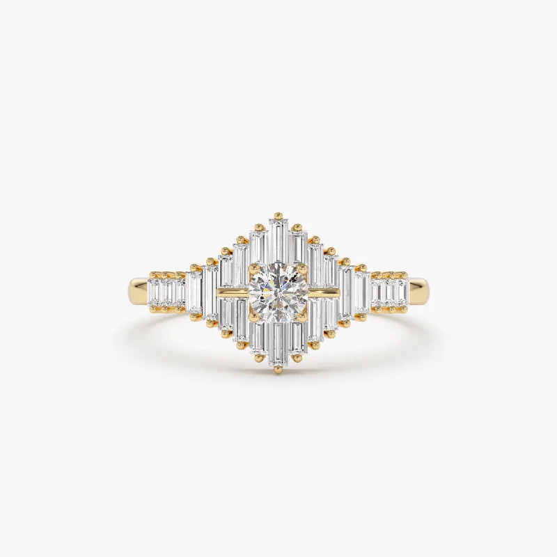 Flash Sale On Stunning Jewelry – Don't Miss Out 14k Art Deco Inspired Baguette Diamond Ring