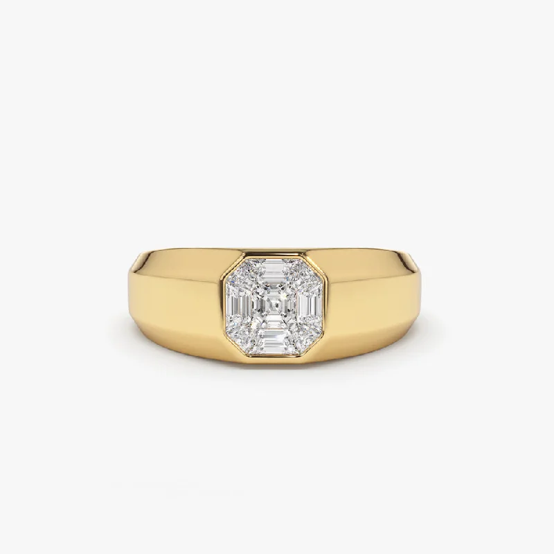 Jewelry Clearance Sale – Final Reductions 14k Asscher Cut Illusion Mosaic Solitaire Pinky Ring Jewelry Clearance Sale – Final Reductions 14k Asscher Cut Illusion Mosaic Solitaire Pinky Ring