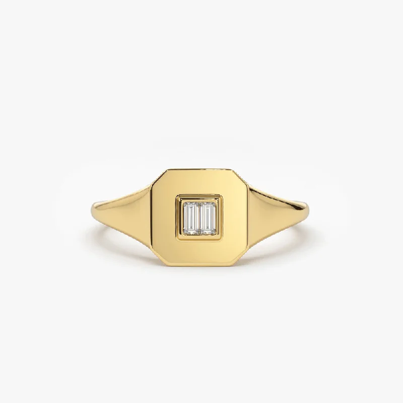 Upgrade Your Jewelry Collection For Less 14k Baguette Diamond Pinky Ring