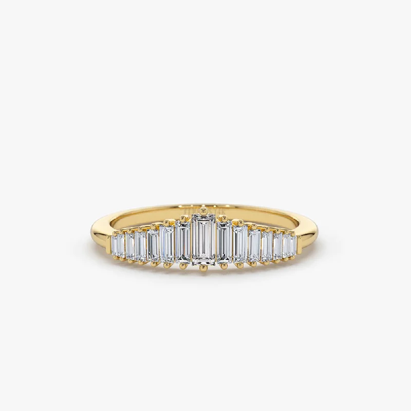 14K Baguette Diamond Tiara Ring