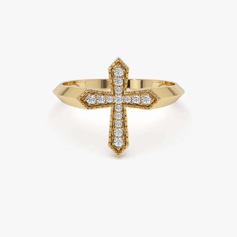Trending Jewelry Now At Unbeatable Prices 14k Diamond Cross Ring