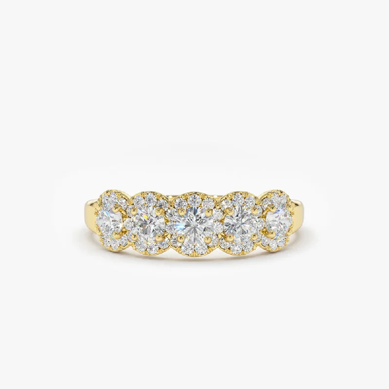 14K Gold Diamond Wedding Band