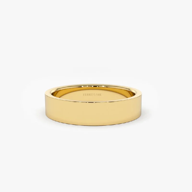 14K Flat 4MM Wedding Band