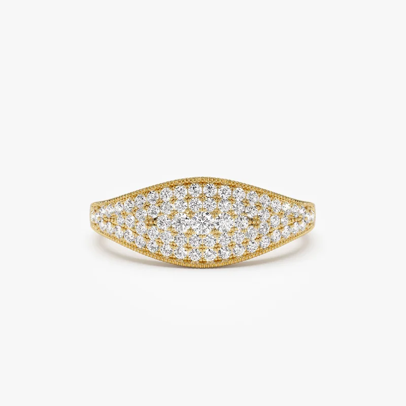 14k Glamorous Pave Setting Diamond Ring