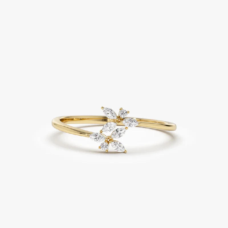 Shop Modern Jewelry Collections With Exclusive Discounts 14k Marquise Diamond Trendy Stackable Ring